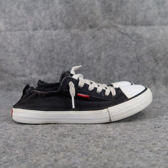 Levis Shoes Womens 6 Sneakers Stretch Slip On Casual Active Stan G Black Canvas - Picture 2 of 13